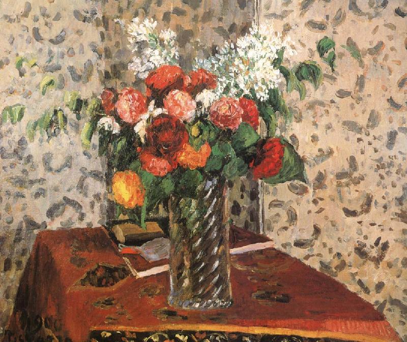 Camille Pissarro Table flowers oil painting image
